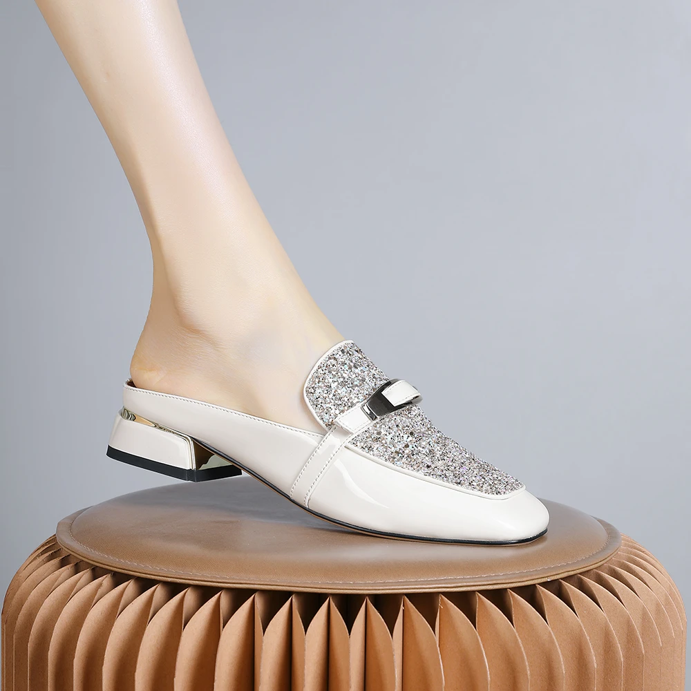 妮彩诗2024年夏季新款法式简约气质小众设计温柔时尚包头凉拖1588