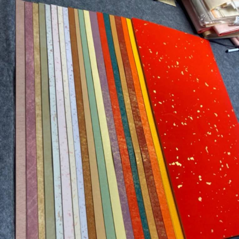 蜡染宣纸卡纸毛笔书法8寸国画空白免装裱半生半熟宣卡