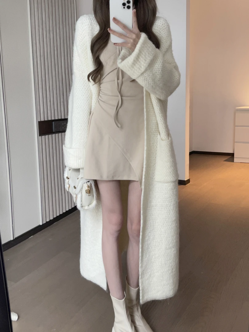 【清116】松本丧丧慵懒粗麻花绒感开衫慵懒毛针织开衫B233Z0078