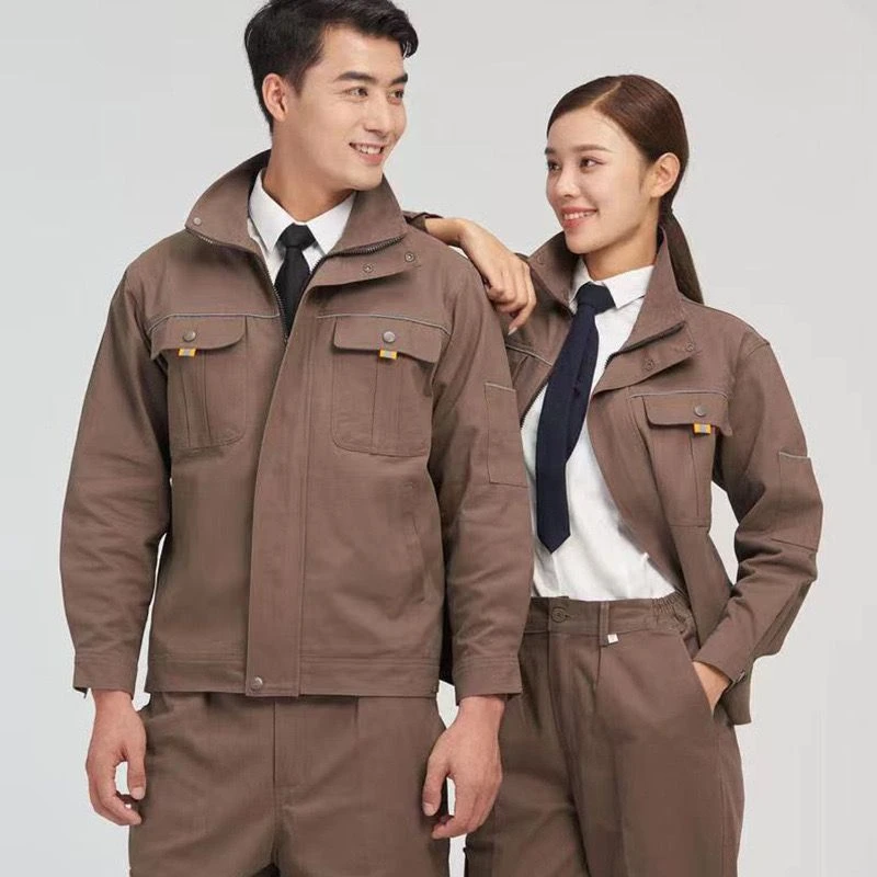 纯棉工作服春秋套装男上衣裤子加厚防烫耐磨电焊服汽修车间劳保服