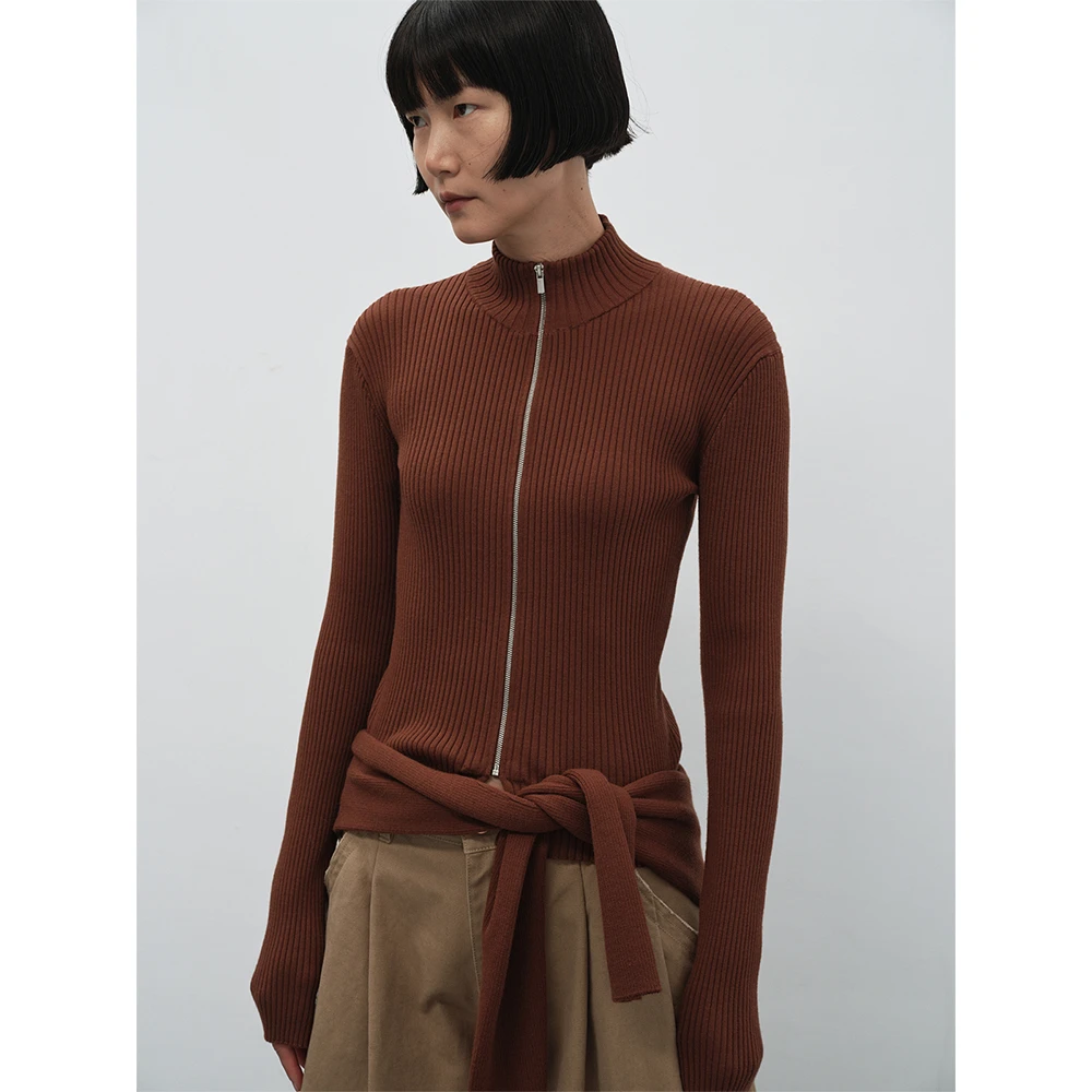 RandomPiece24新品  红外线发热可机洗绵羊毛拉链针织开衫