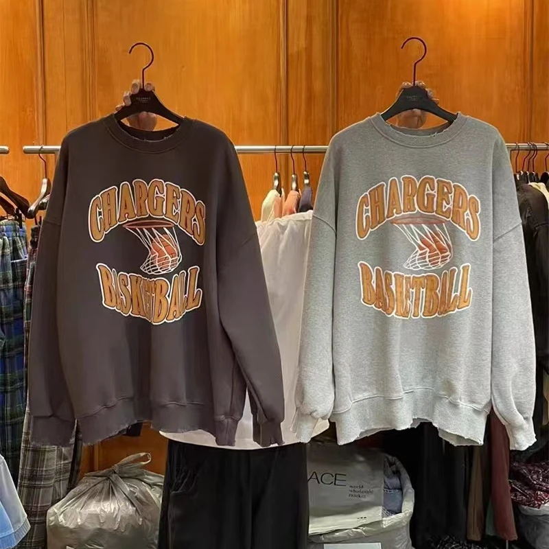 韩国东大门正品代购，GA字母圆领加绒宽松卫衣（bu tui bu huan）