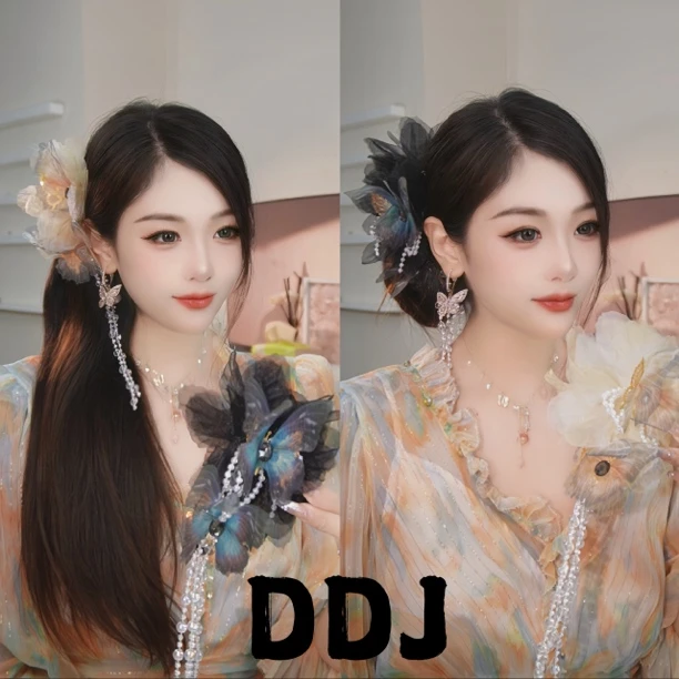 【梦幻蝶姬】气质温柔甜美灵动蝴蝶流苏抓夹