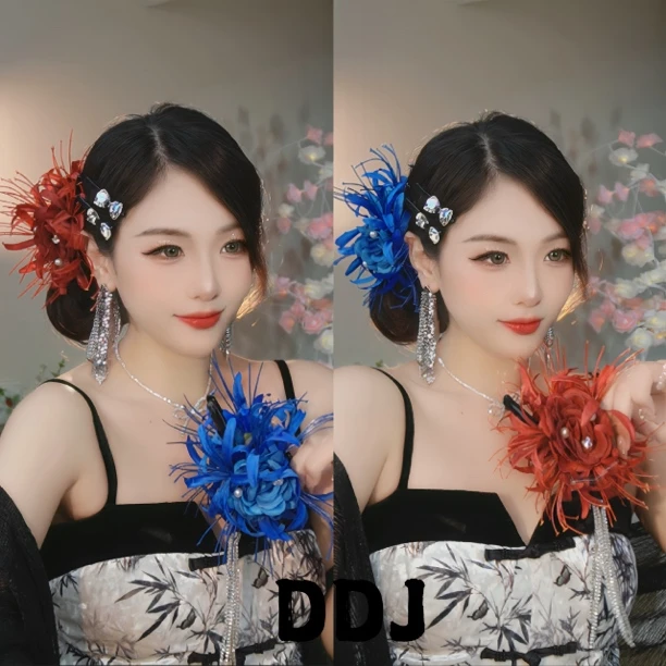 【双生花】個性甜酷古風彼岸花流苏抓夹