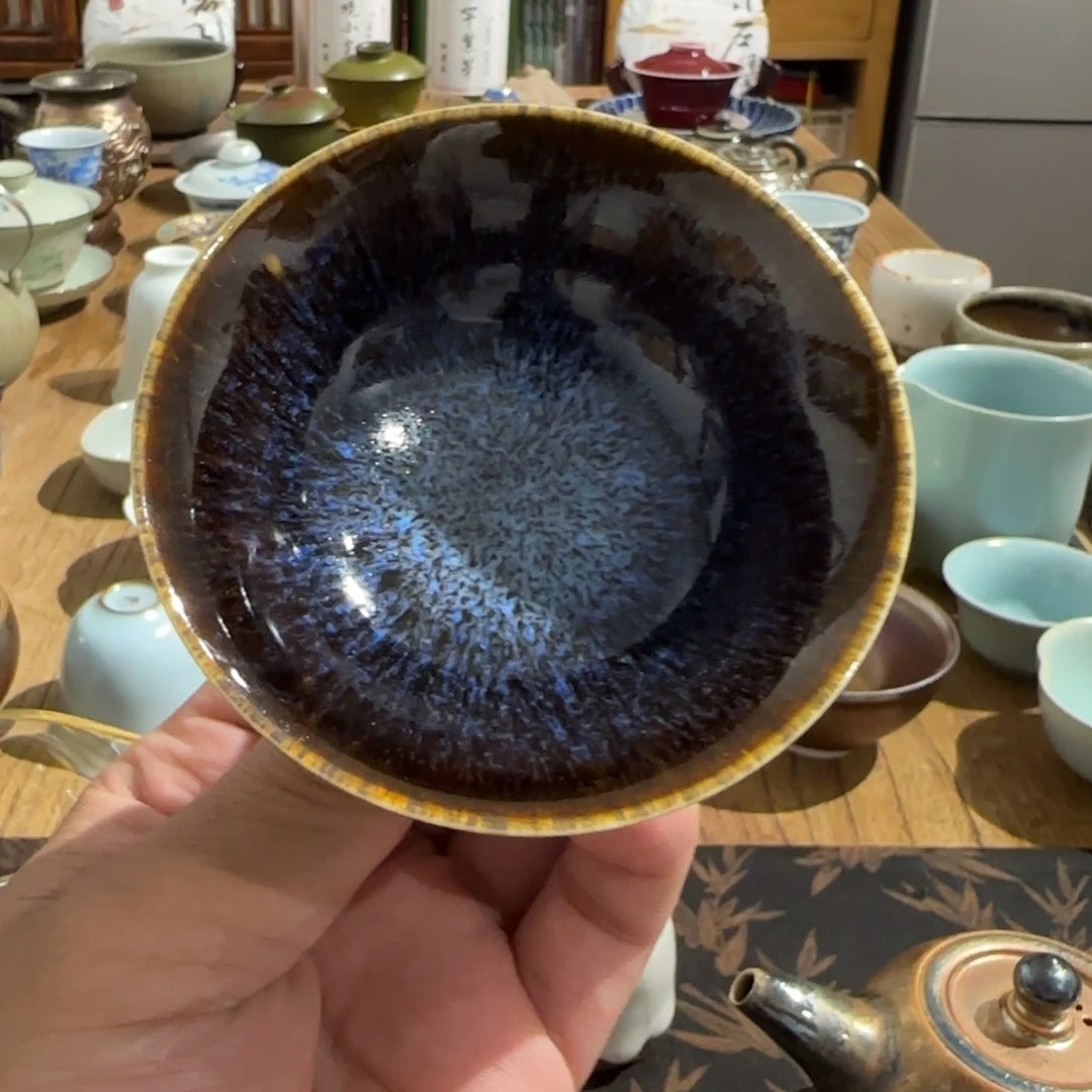 杯台湾三希堂钧釉斗笠杯