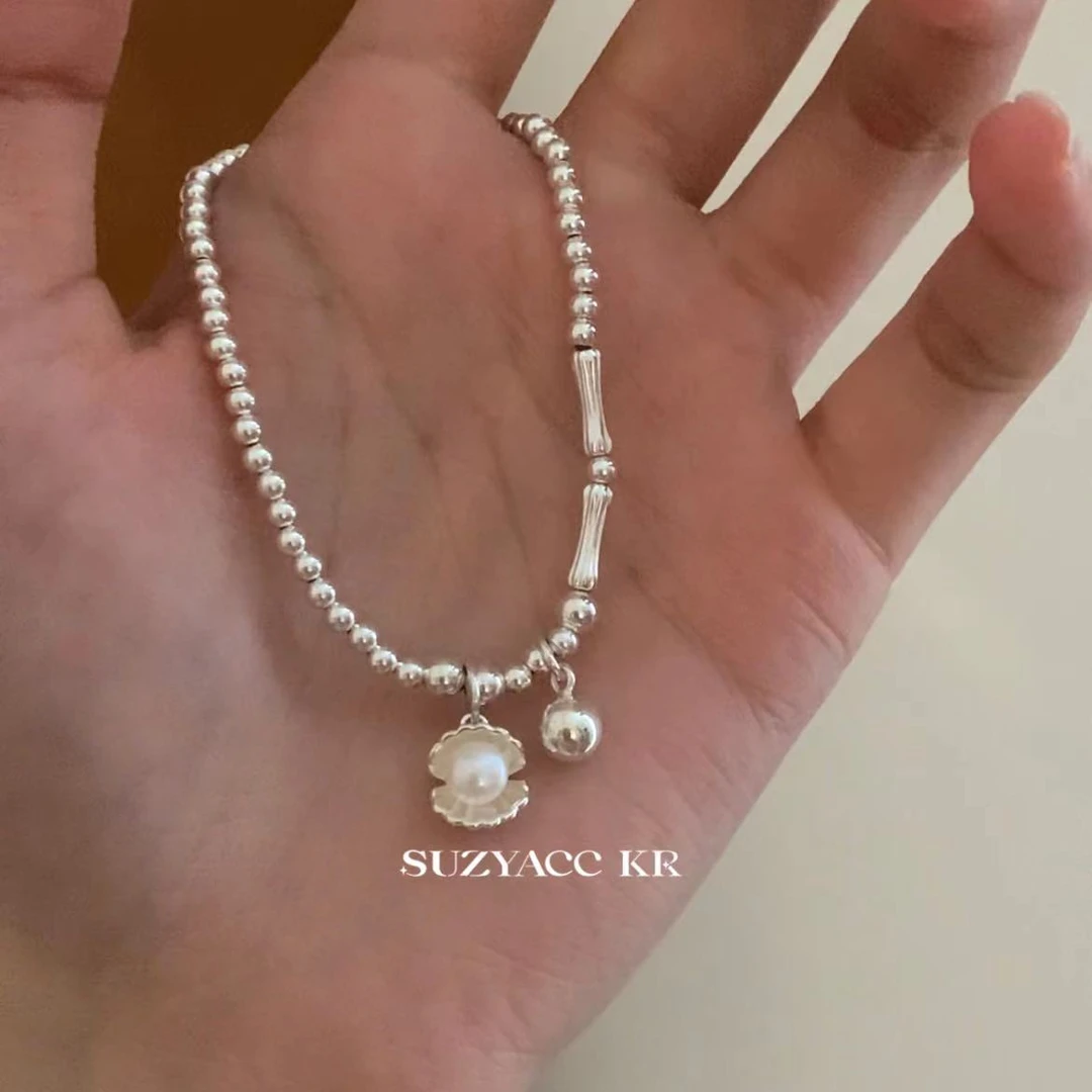 Suzyacc Kr 925银手链 海的女儿纯银串珠手链DC0101