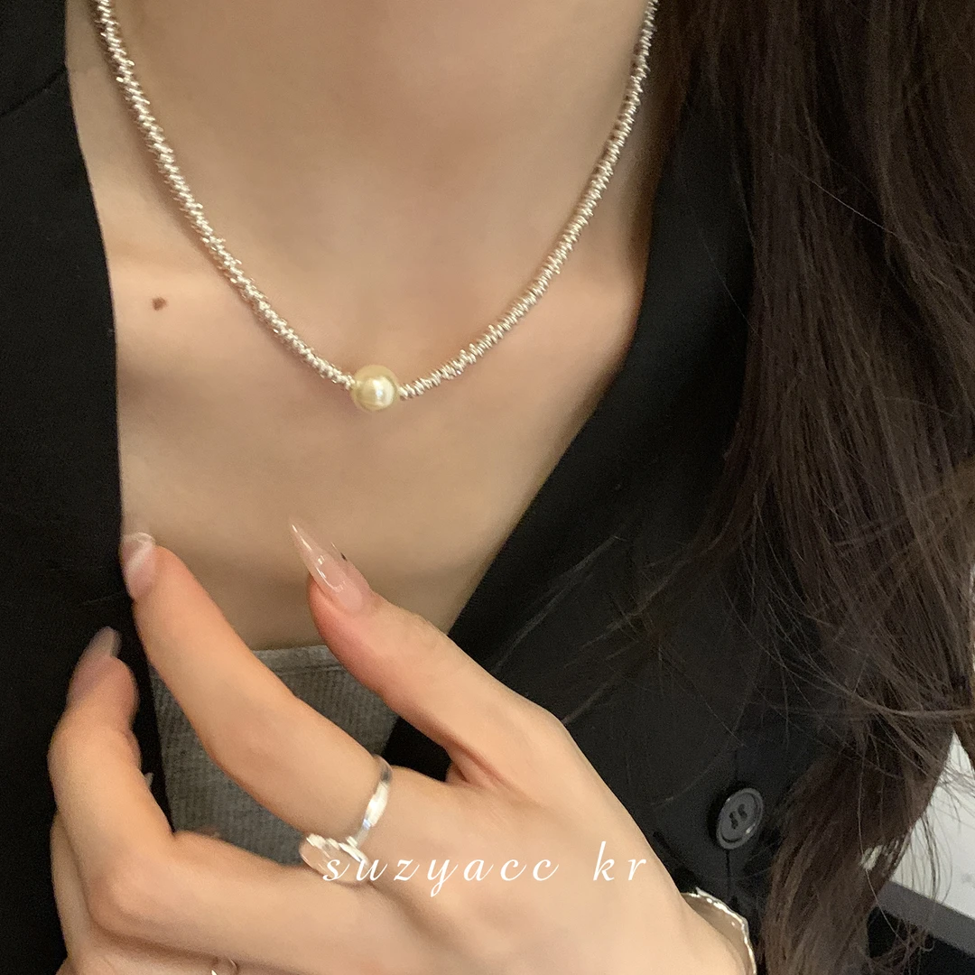 新年礼物 合金项链 碎银子圈圈珠珠项链爆款小众毛衣链X0826