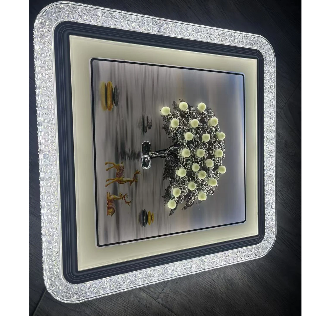 主卧室吸顶灯现代简约大气房间的灯具LED节能灯具正方形餐厅灯具