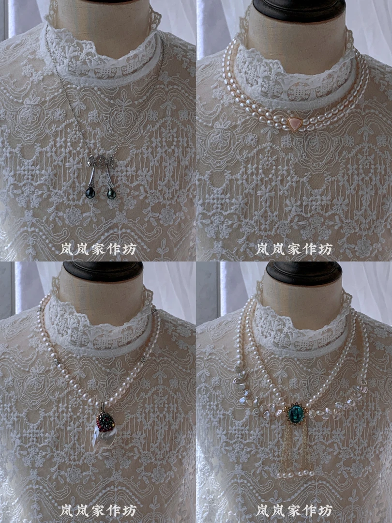 合金项链 手工真珠合金项链手链耳环手机链DIY设计饰品礼物宫廷风