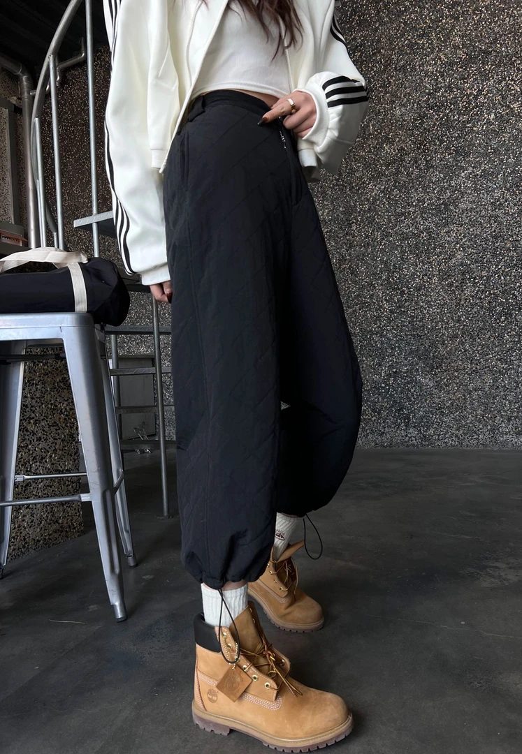 特价淸版「夹棉棉裤」新款极简冬季保暖宽松灯笼裤修饰腿型外穿长裤