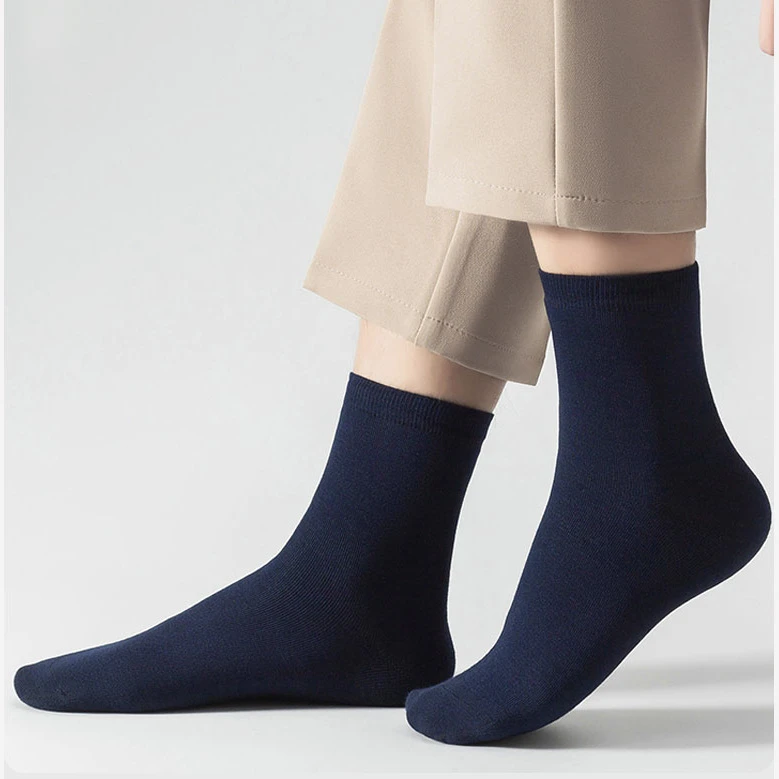 Benymycolor男士防臭秋冬袜子男袜夏季透气纯色竹纤维商务袜中筒