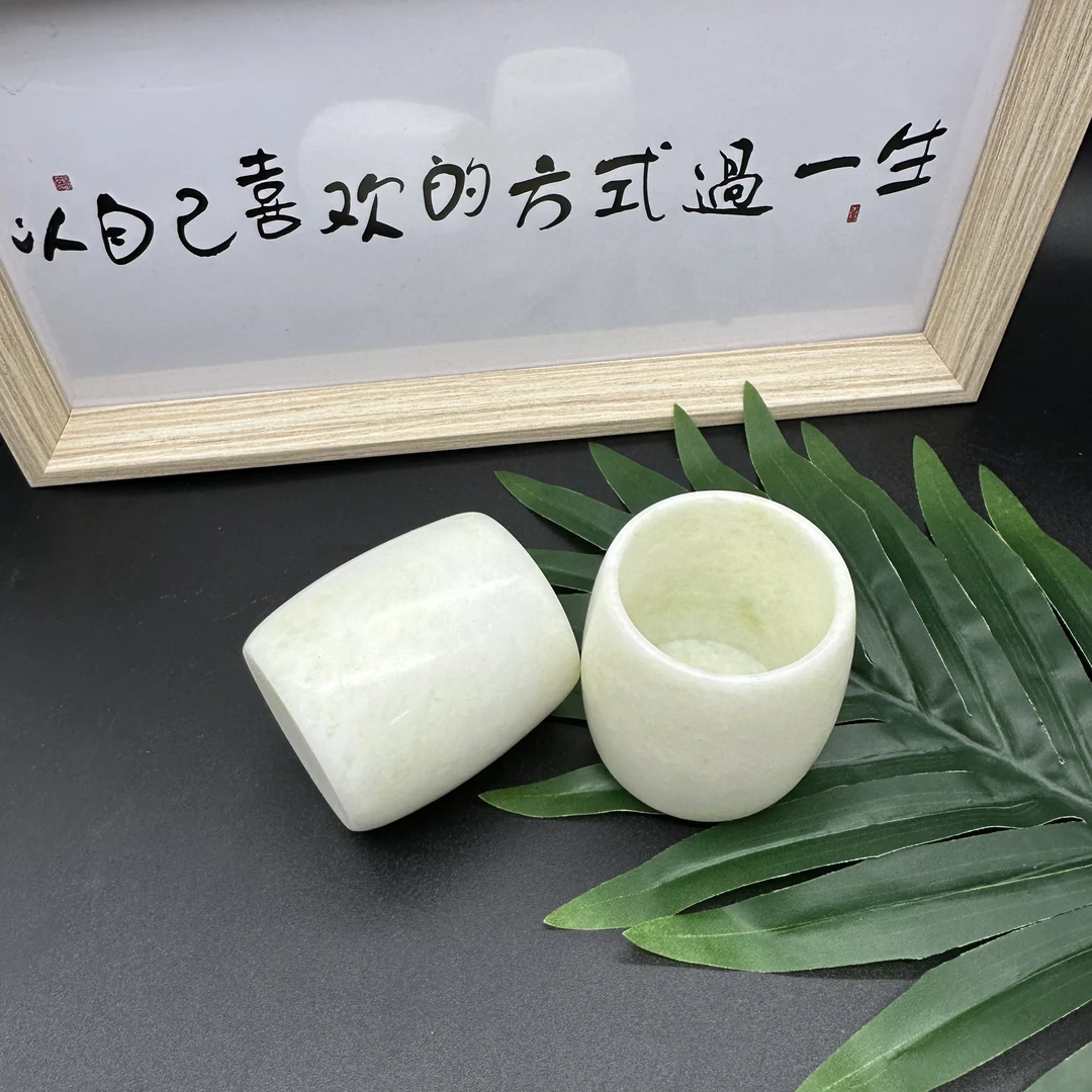 杨记爆款岫玉小茶杯一对可送礼可自用带礼盒艺术品