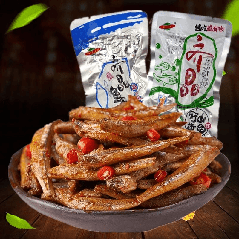 齐晶山椒鱼毛毛鱼香辣鱼仔特猛辣味鱼乾麻辣休闲零食小吃湖南特产