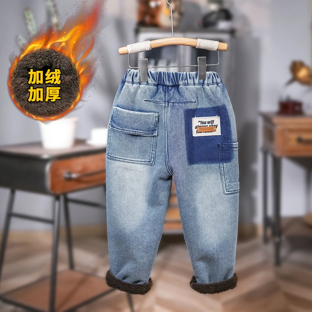 男童加绒裤子6-12岁潮款男童裤子冬款爆款2023新款加厚N8123