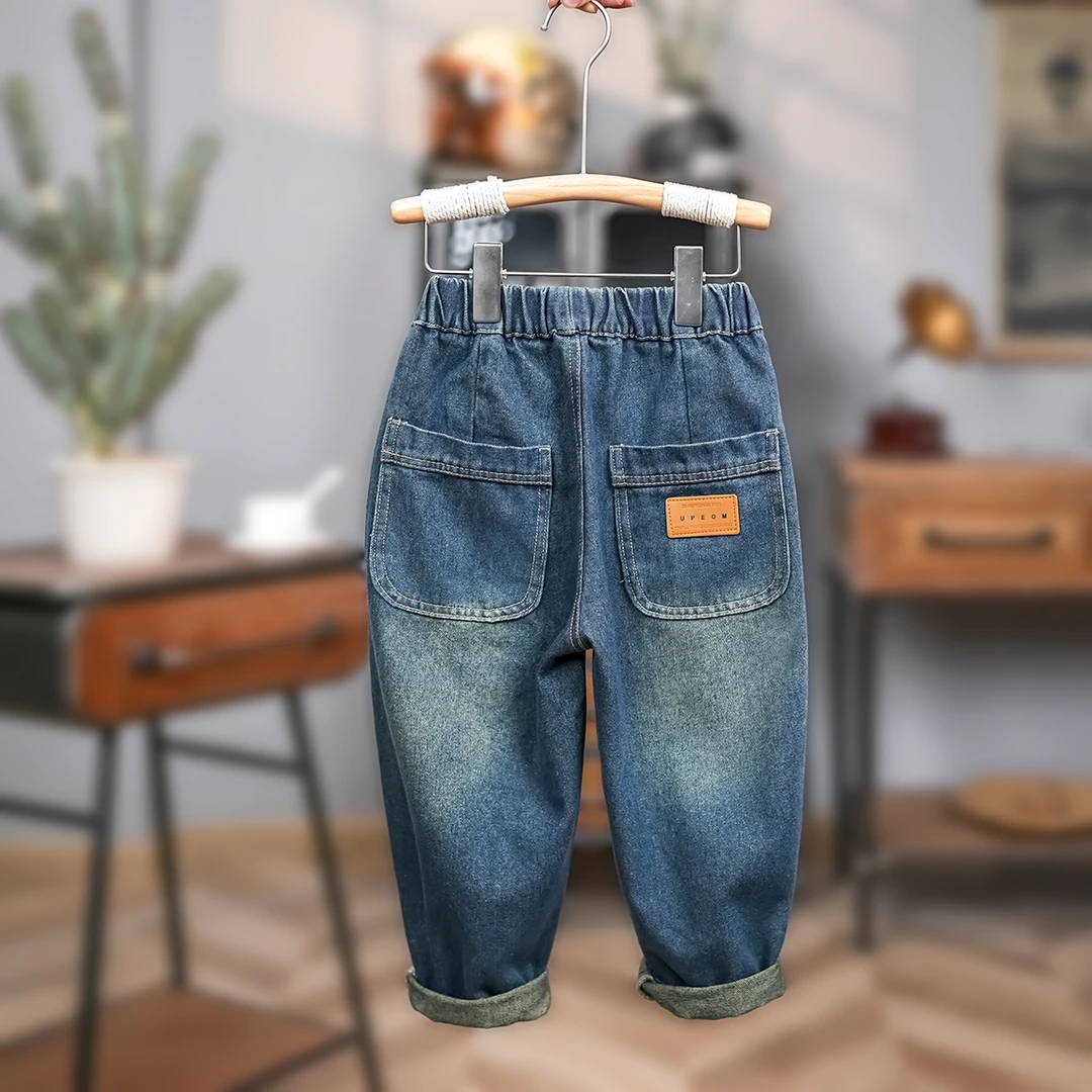 儿童牛仔裤男款爆款2025春秋款韩版男童春秋牛仔裤子6-12岁潮款