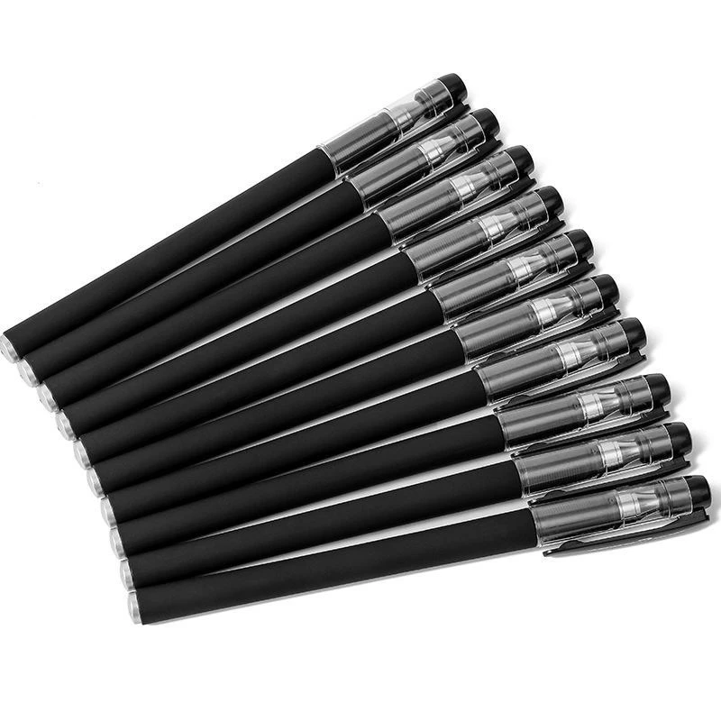 磨砂碳素中性笔办公考试用针管水笔书写顺滑耐用