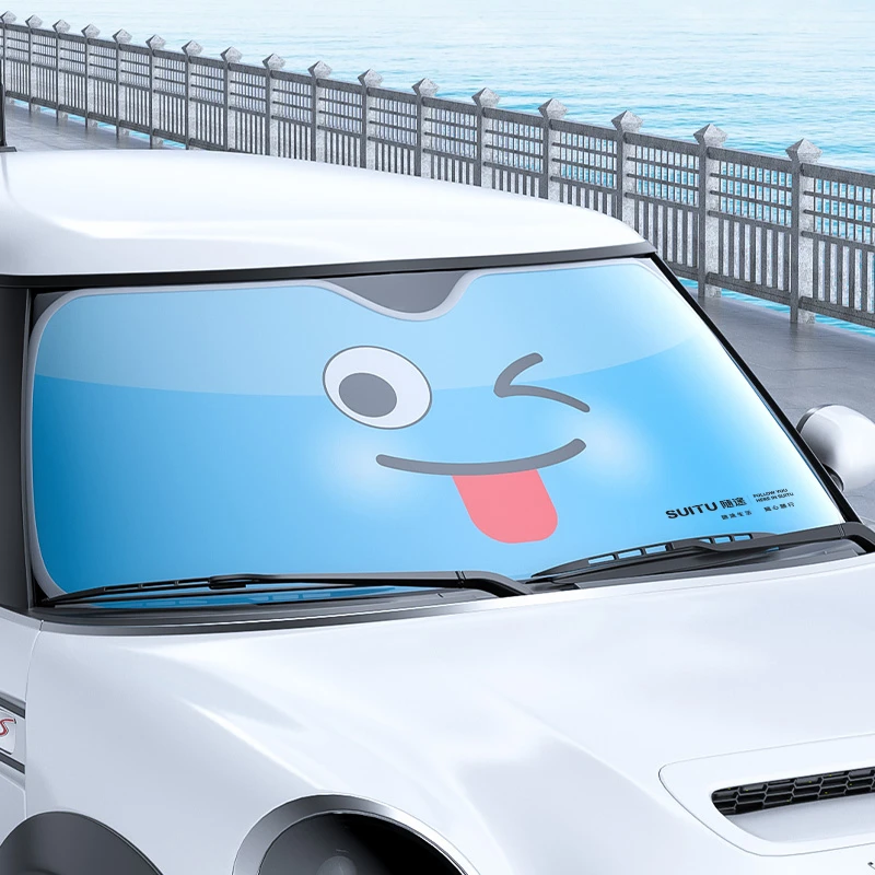 suitu/随途汽车防晒隔热遮阳挡卡通车用遮阳罩车内前挡风遮光板