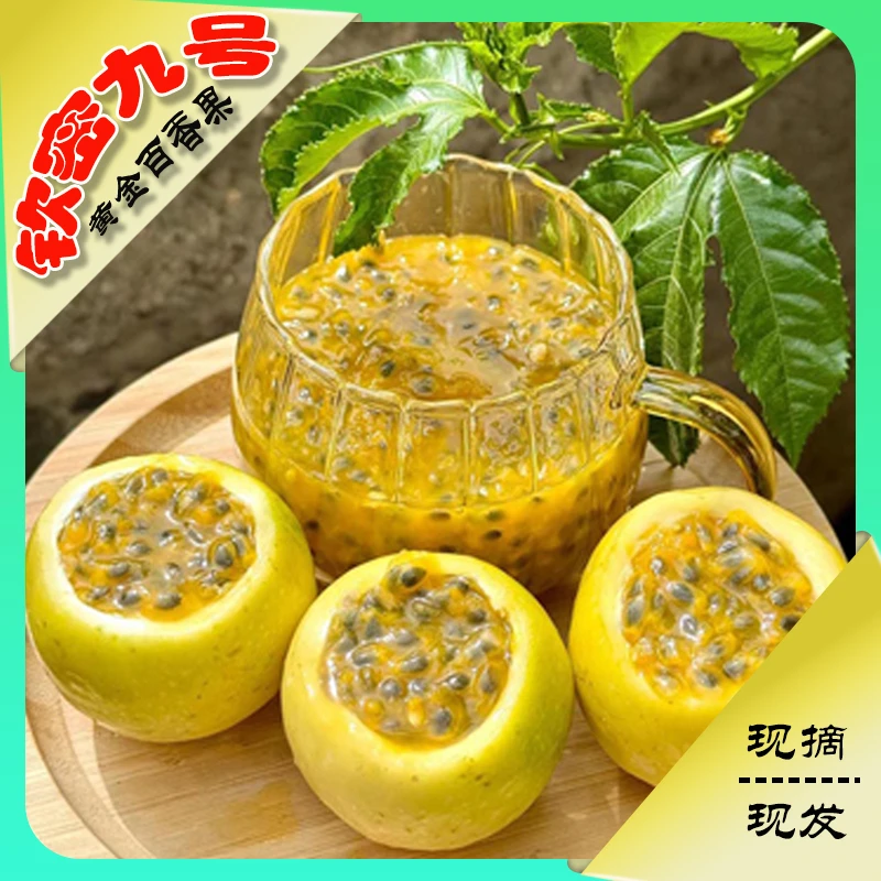 赣南钦密9号黄金百香果浓郁皱皮新鲜后熟香甜口感原产地现摘大果