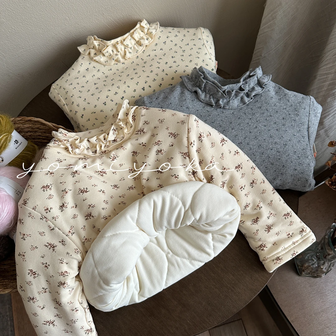 【现货】童装女童2024冬季新款加绒加厚碎花打底衫244-优米优卡-137