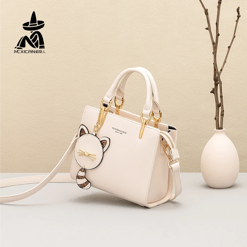 Mexican/稻草人2025新款简约百搭通勤斜挎包手提包礼物送女友老婆