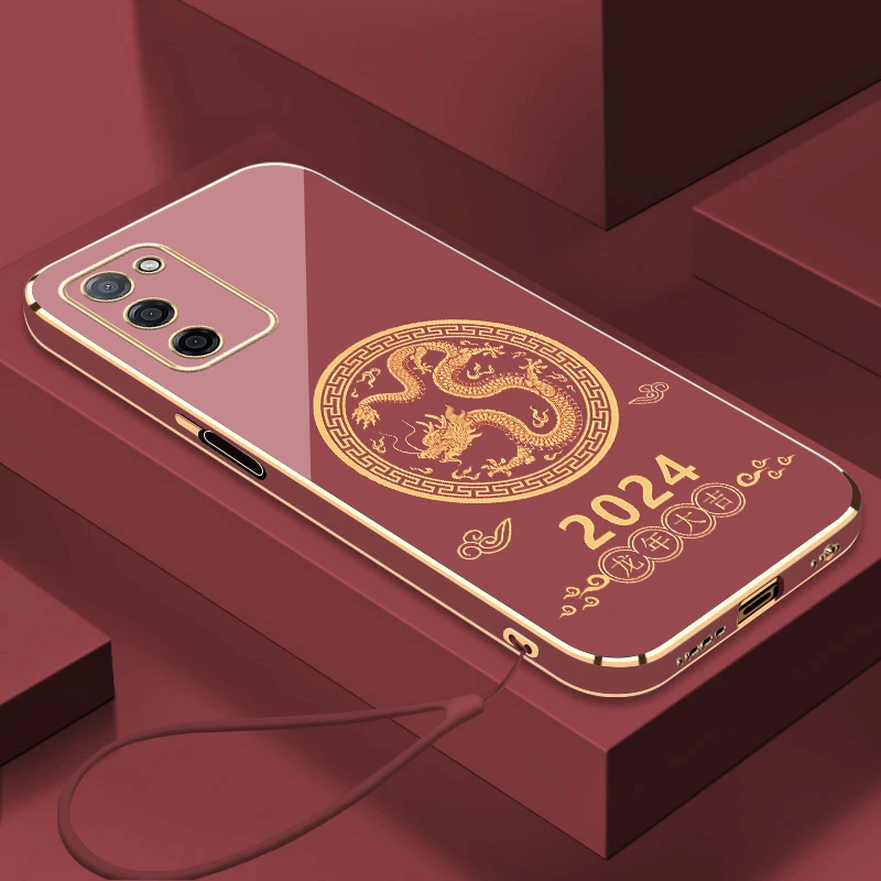 2024龙年大吉适用oppoa55手机壳国潮风奢华新款硅胶防摔电镀全包