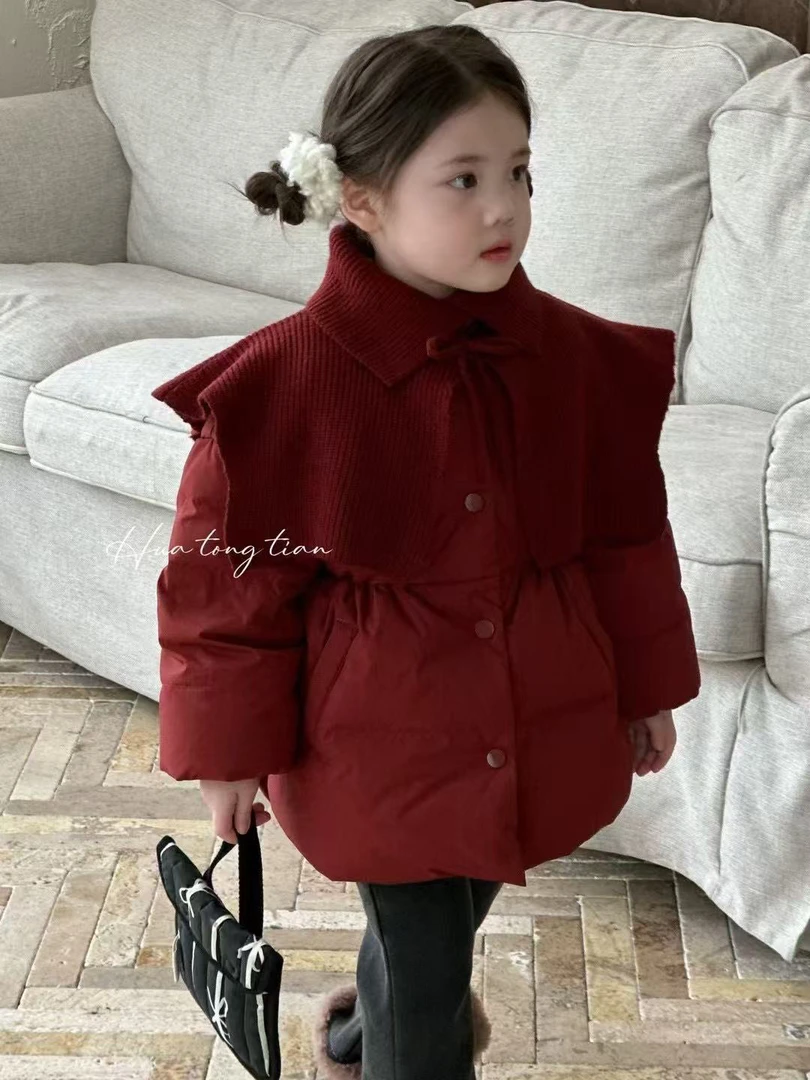 小童洋气时尚大毛领可爱羽绒服女90-130