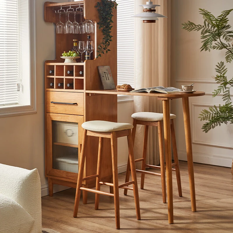 豌豆吧椅吧台凳吧台椅轻奢家逸实木家用客厅高脚凳简约酒吧椅子