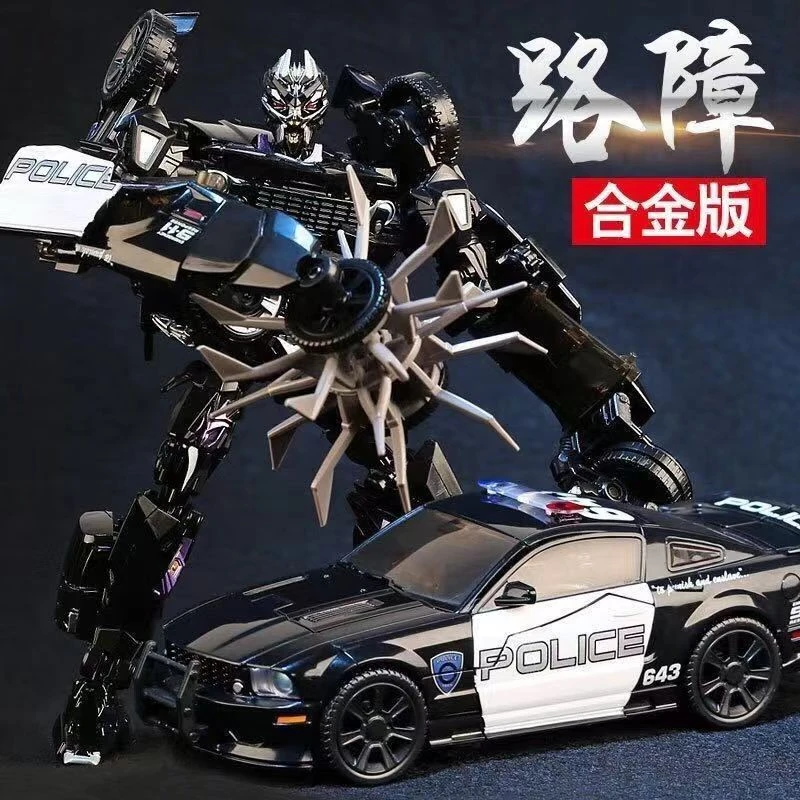 变形玩具金刚5路障警车机械机器人模型手办男孩儿童电影版变形车