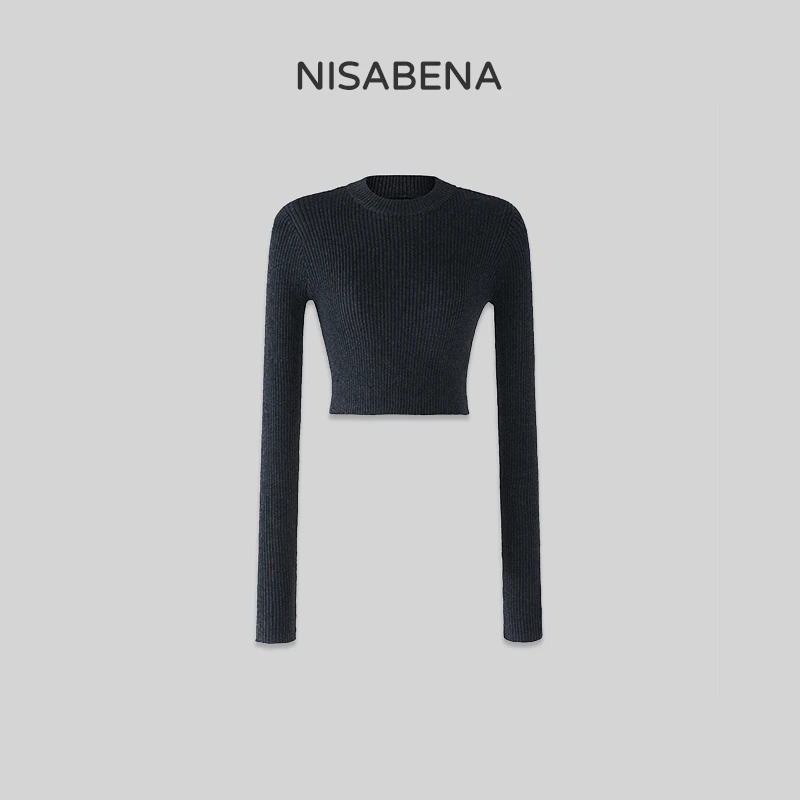 nisabena【澳洲野玫瑰】秋冬短款毛衣高级感辣妹显瘦内搭打底针织衫