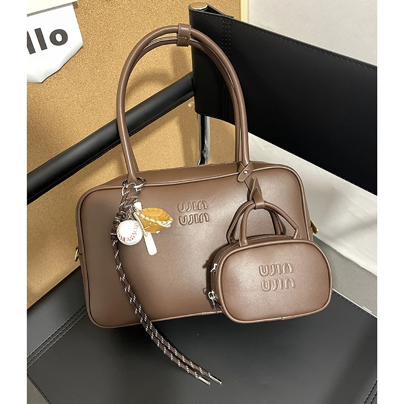 【郑和专属】手提保龄球包包女秋冬2024新款潮大容量通勤单肩斜挎包