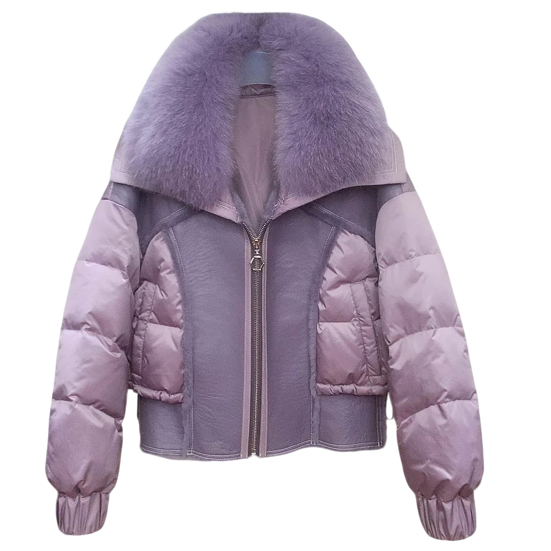 2024年设计师款9号狐狸毛领女款短款冬季外套时尚轻奢皮衣秋冬