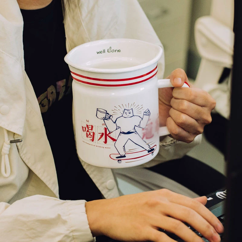 【树可设计】喝水冠军杯大肚杯家用水壶杯子大容量耐高温带盖水杯