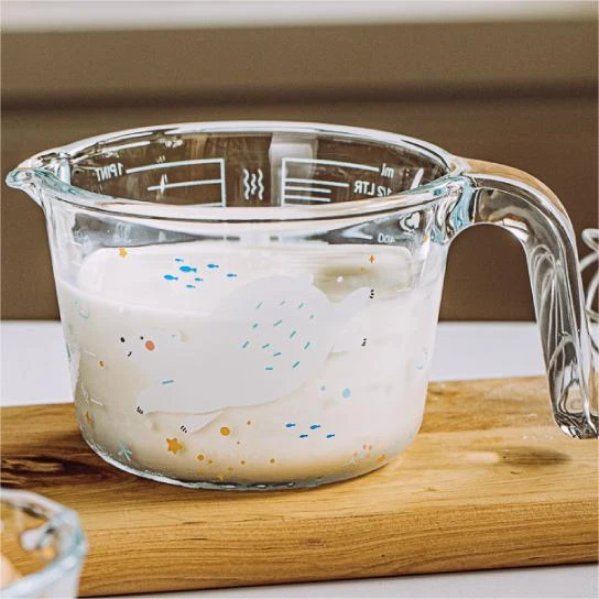 【微瑕】小白熊高硼硅玻璃量杯 500mlfd（微瑕不影响使用）