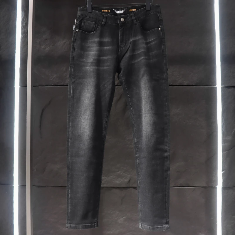 新品男装 春秋款男士高端微弹修身牛仔长裤0555