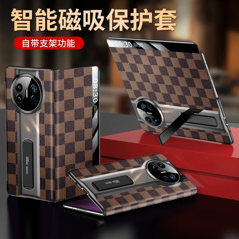 适用于华为MateX5手机壳真皮metex3典藏版翻盖保护套折叠支架商务