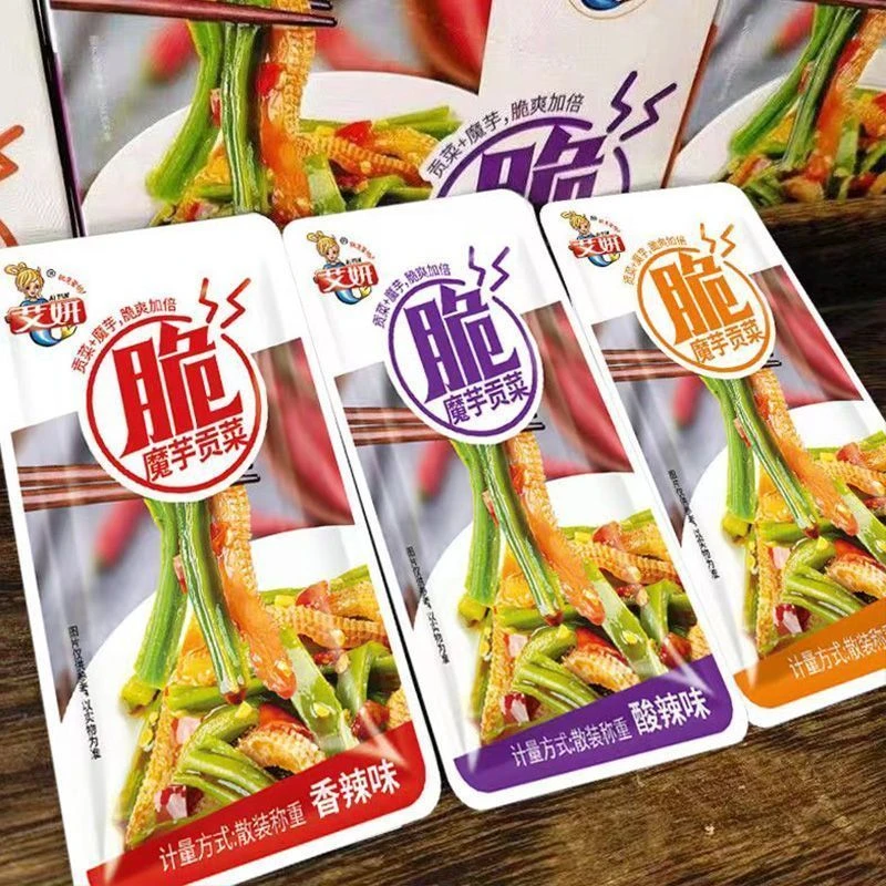 湖南魔芋脆爽贡菜开袋即食小包装香辣酸辣麻辣贡菜混合解馋小零食
