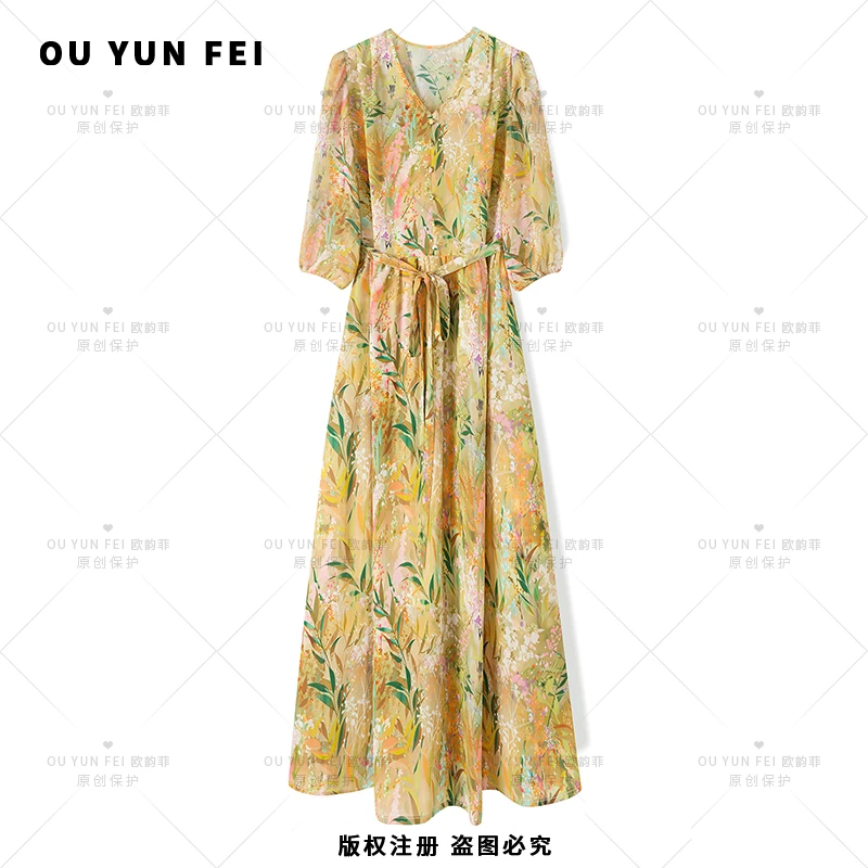 【大漂亮】高档连衣裙显瘦气质穿搭时尚轻奢女装优雅高级长裙X9221