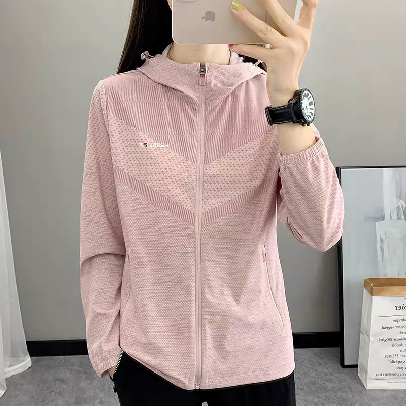 夏季冰丝防晒衣女薄款防紫外线透气弹力运动户外登山服皮肤衣外套