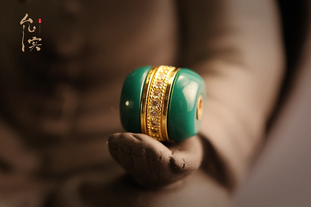 允实文玩 雪巴琉璃 汉堡珠 10mm