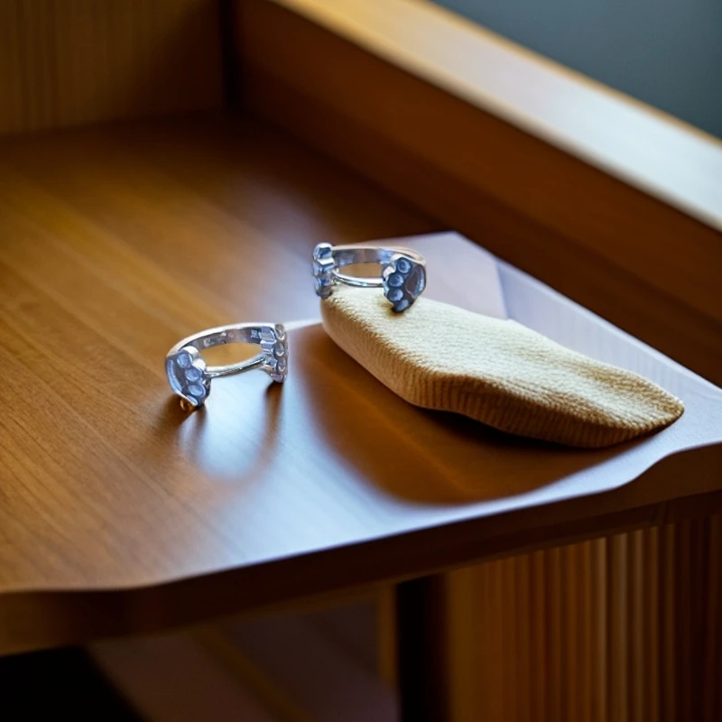 足银耳饰 足银耳饰 990纯银猫爪耳扣可爱简约耳环小众银饰个性