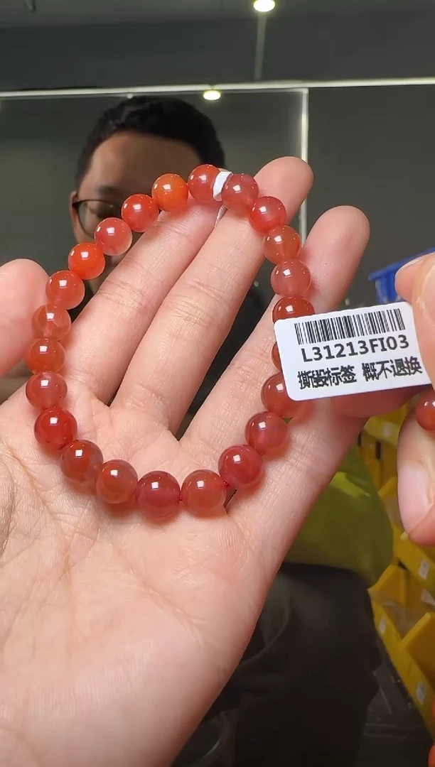 【闪购商品】南红玛瑙手串未镶嵌冰飘南红玛瑙圆珠约8mm+手串