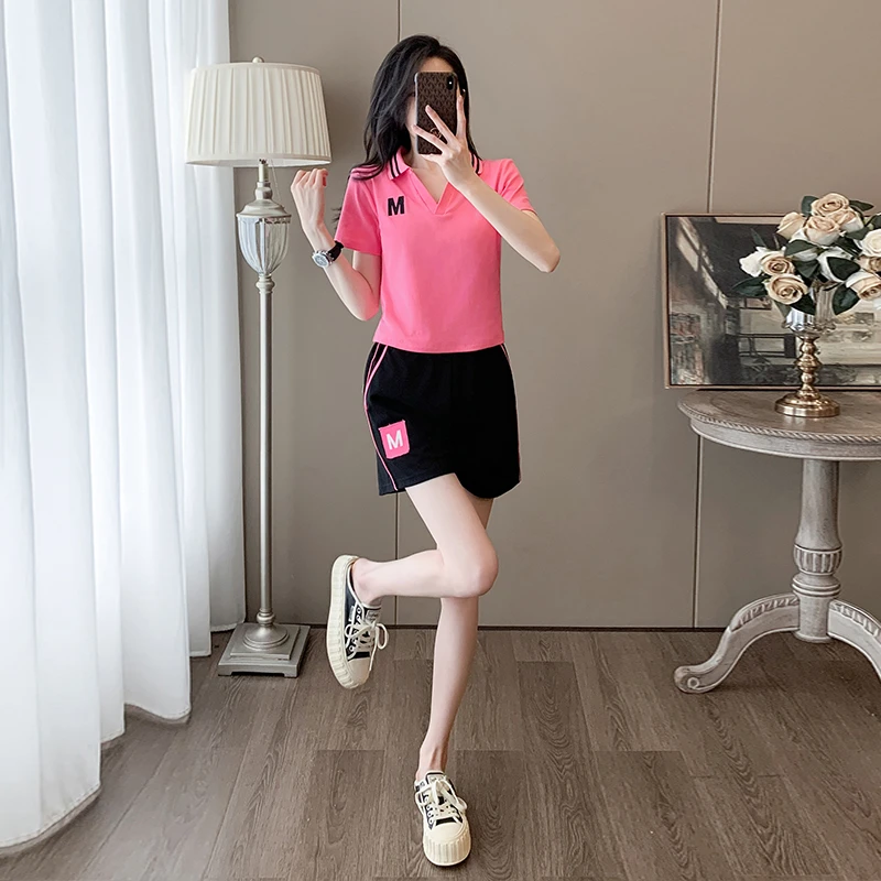 短袖短裤休闲运动服套装女夏装搭配一整套时尚洋气减龄显瘦两件套