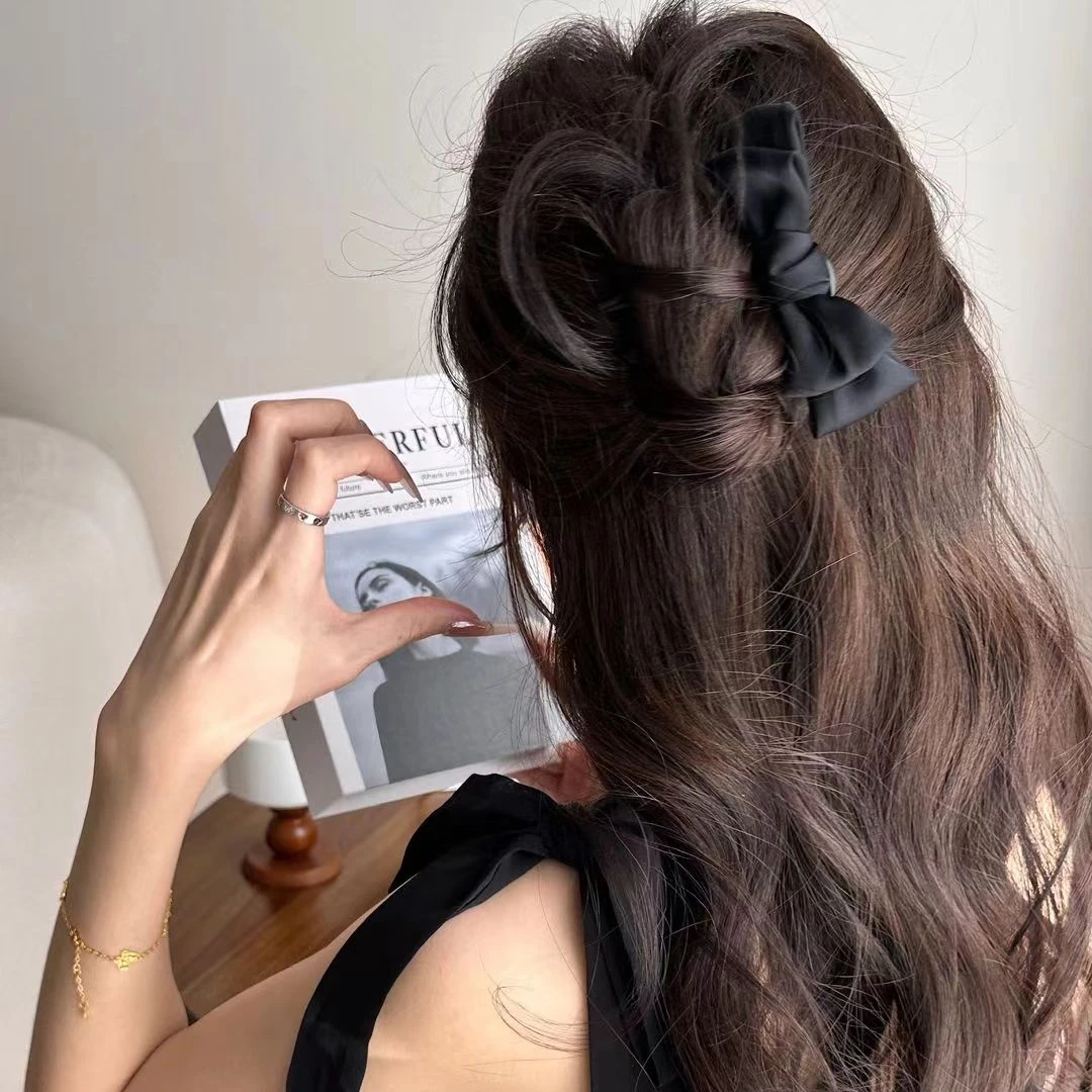 新中式布艺蝴蝶结u型发簪古风旗袍汉服盘发簪子百搭气质盘发神器