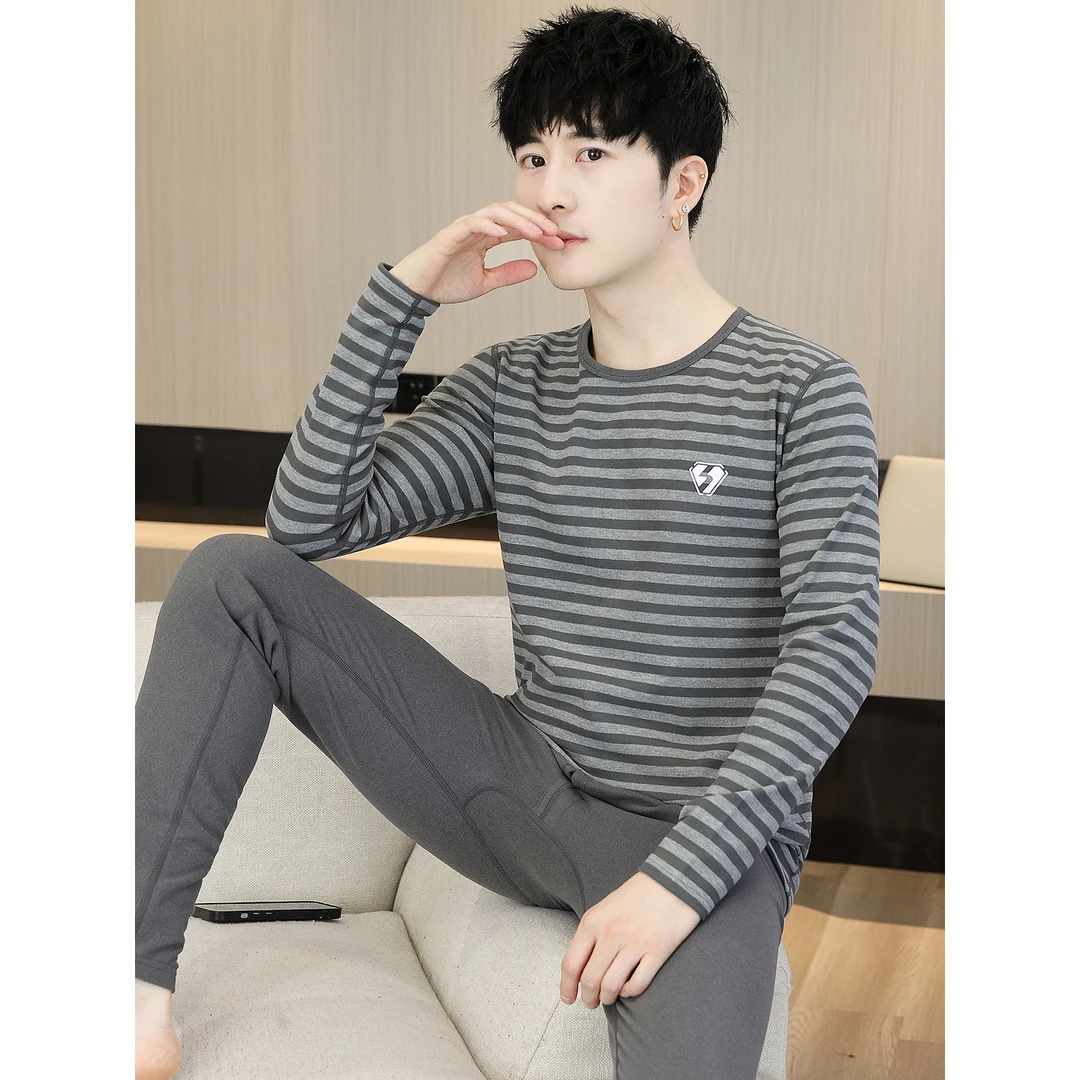 双面德绒秋衣秋裤保暖内衣冬季男青少年大童初中学生线衣线裤套装