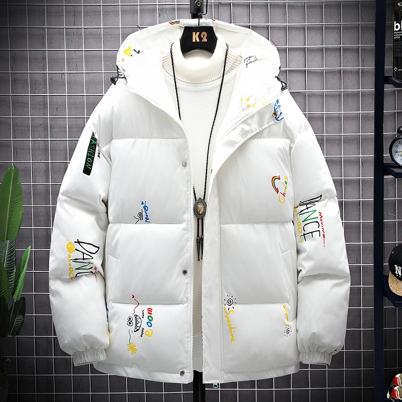 男士棉服2023新款青少年学生加厚连帽棉衣学生宽松亮面款冬季外套