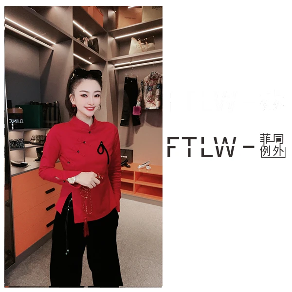 FTLW-【喜上心头】复古时尚打底中国风衬衫-1172