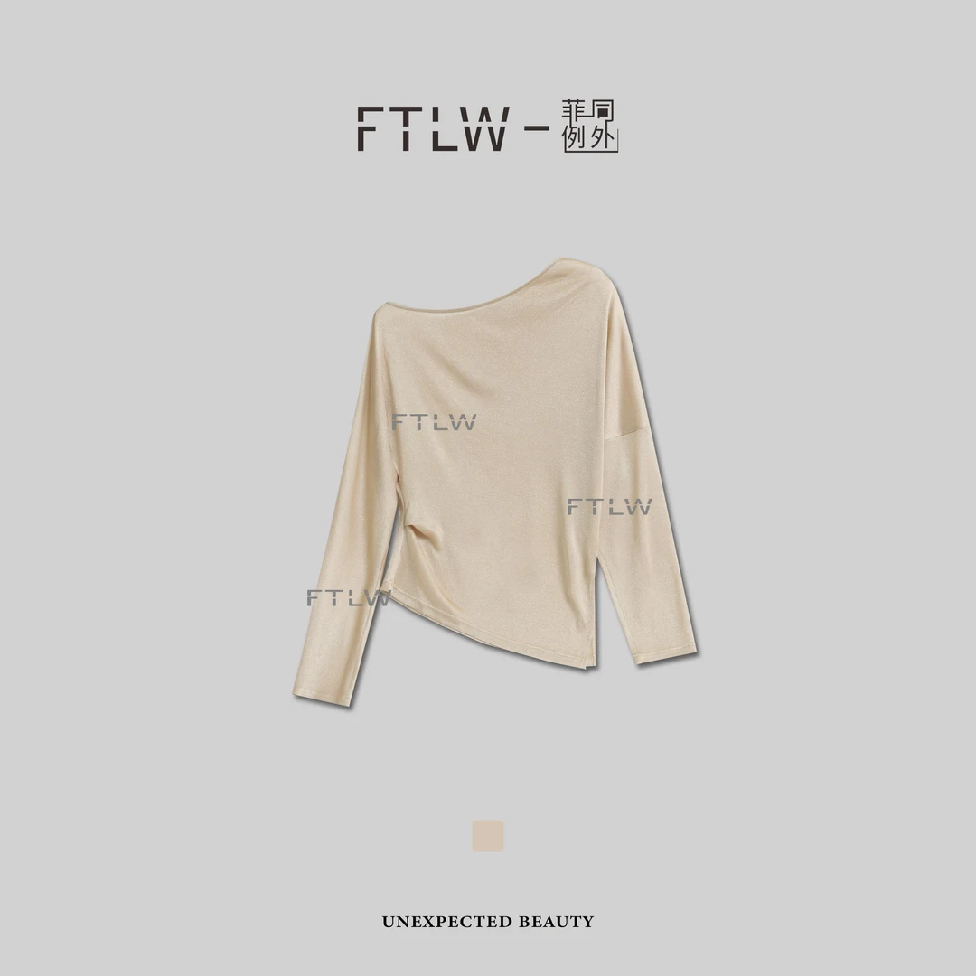 FTLW-【夜空】长袖时尚休闲女士百搭设计师设计师T恤-1352