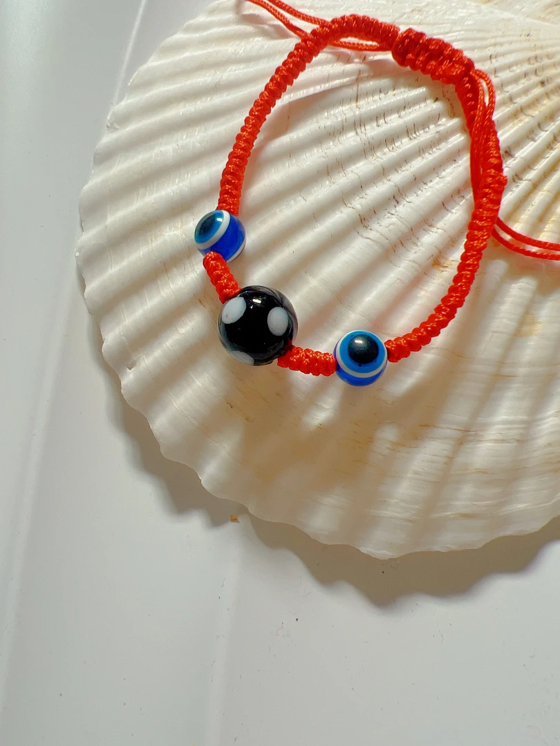 手工制作红色线蓝黑蓝手链手串首饰