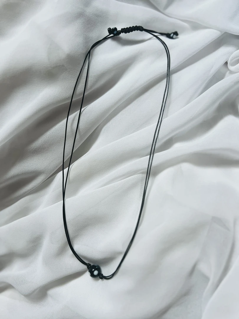 手工制作项链吊坠单颗珠单珠黑色项链单珠吊坠