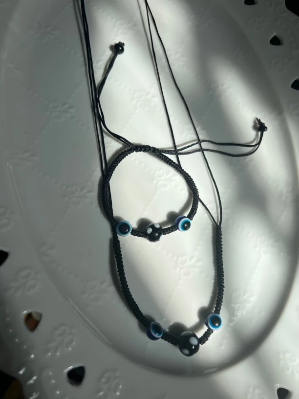 手工制作手链项链蓝黑蓝